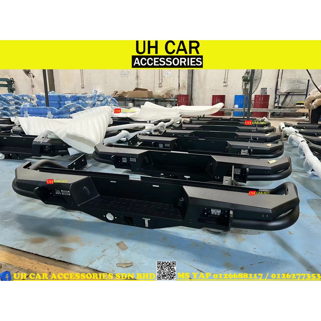 FORD RANGER T6 T7 T8 WILDTRAK SAFIR R1 V2 STEEL REAR BUMPER BULL BAR ...