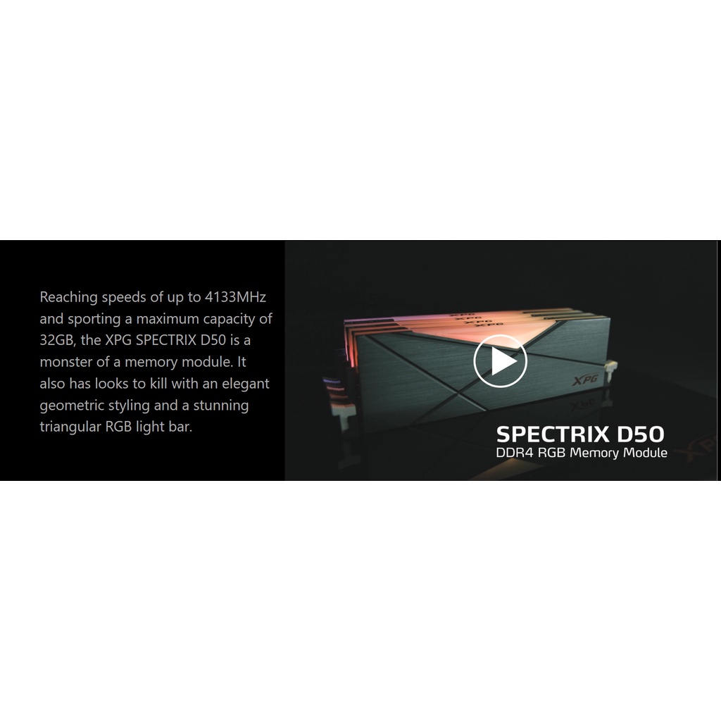 XPG SPECTRIX D50 RGB 16GB DDR4 PC RAM (16GB DDR4 (2x8GB), 3200MHz ...