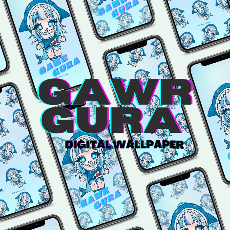 Hololive Vtuber Gawr Gura Digital Wallpaper | Shopee Malaysia