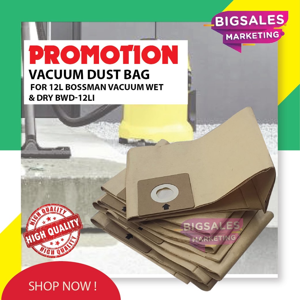 BOSSMAN 1 PCS Vacuum Bag Dust Bag for Vacuum Model BWD12LI / 12 Litre