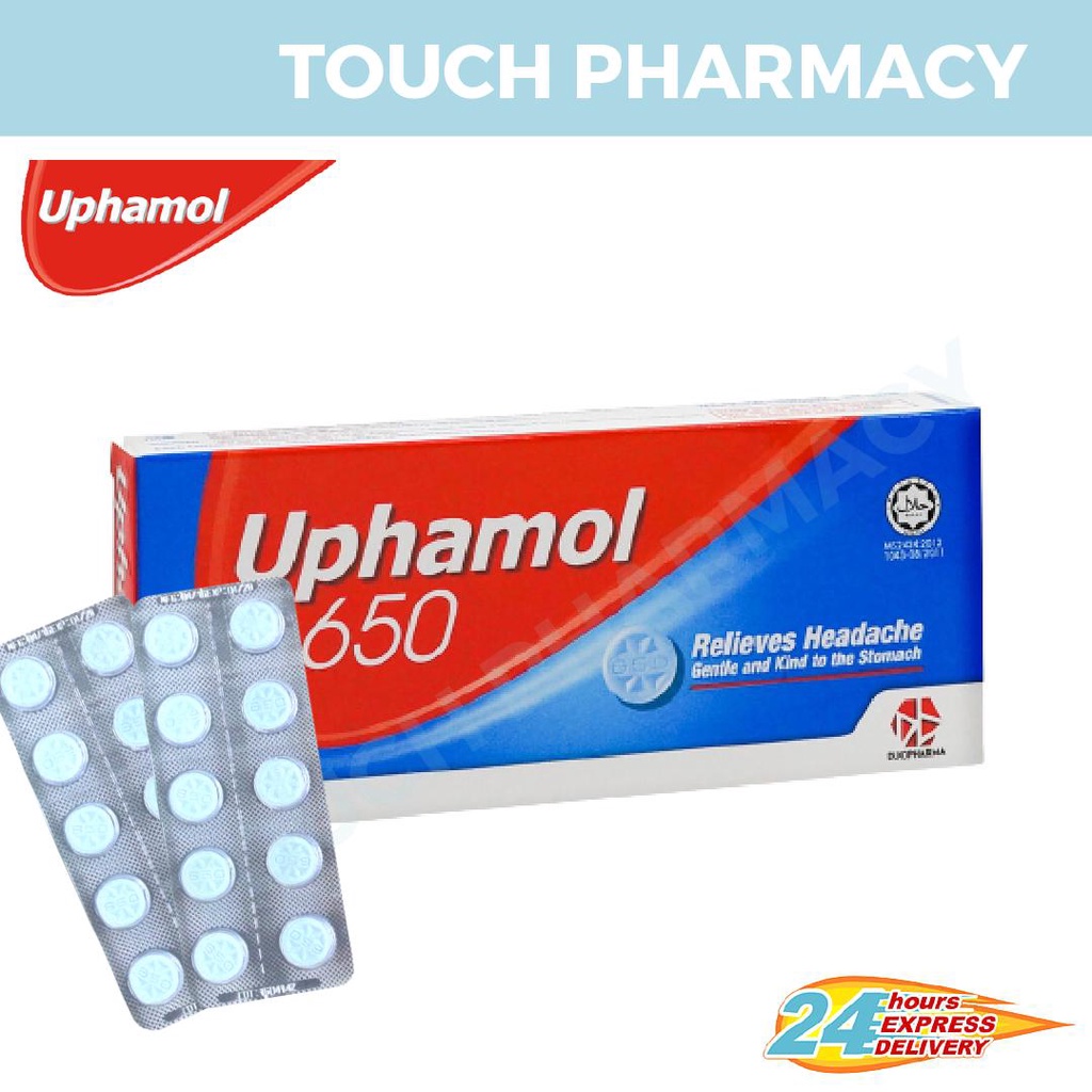 UPHAMOL 650mg (Paracetamol) 10'Tablets/Strip | Shopee Malaysia