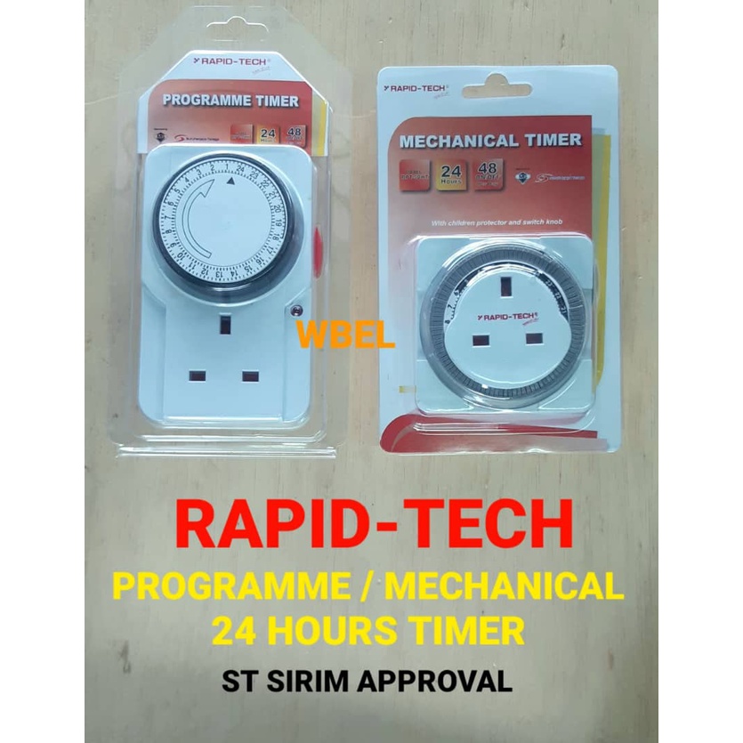 RAPID-TECH PROGRAMME / MECHANICAL 24 HOURS PLUG TIMER | Shopee Malaysia