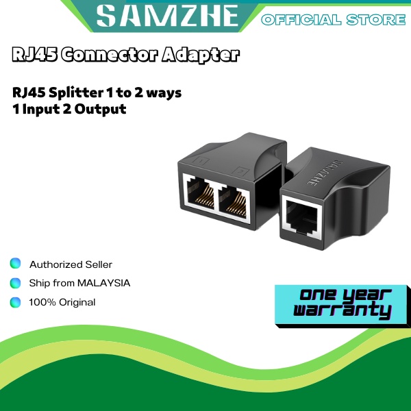 SAMZHE RJ45 Splitter Connector Adapter 1 to 2 Ways Ethernet Splitter ...