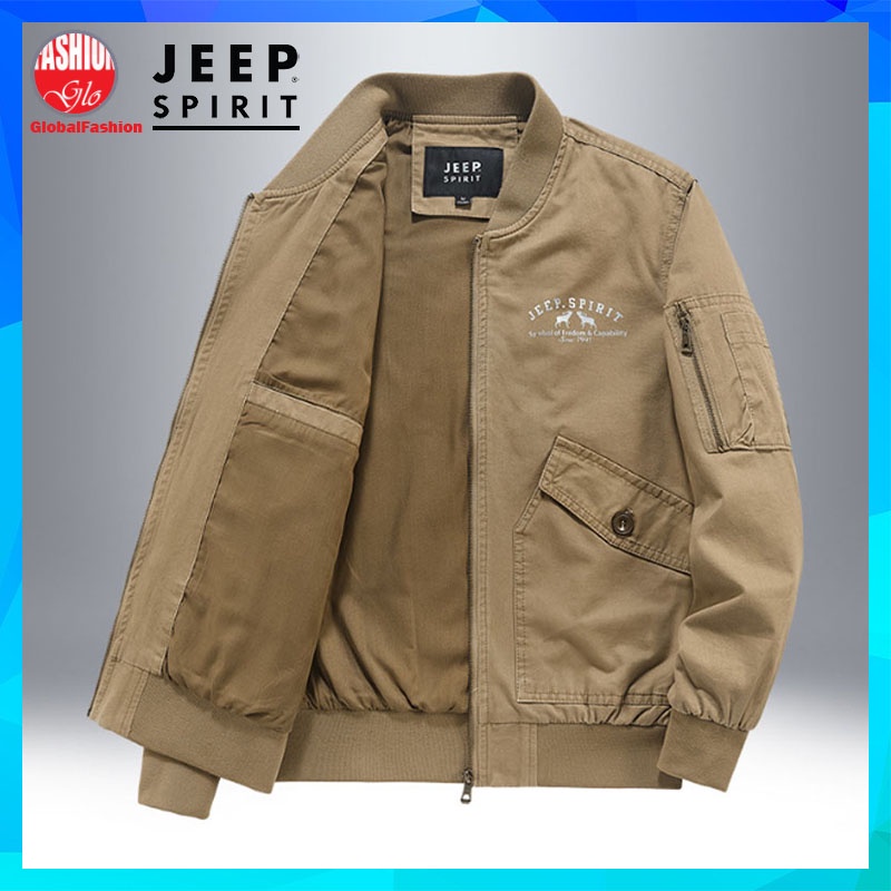 JEEP SPIRIT Bomber Jacket Men Baju Sejuk Jaket Lelaki Lightweight ...