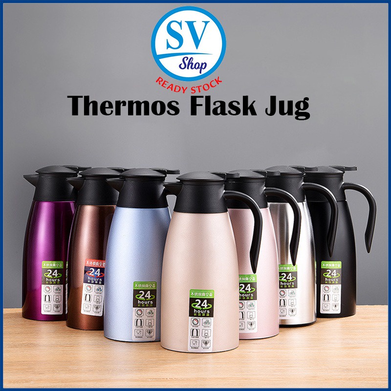 2000ML Thermos Flask 2L Vacuum Double Layer Stainless Steel Jug 304 Hot