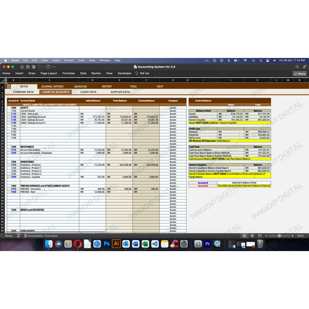 ORIGINAL ADVANCED & COMPLETE Accounting Management System Ver 2.0 ...