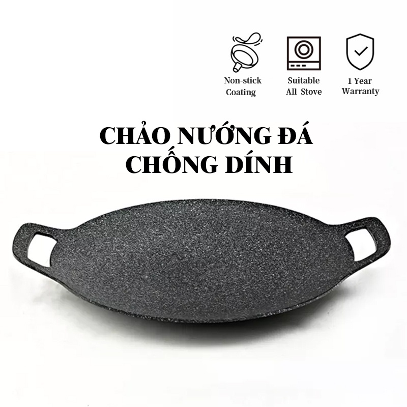 Korean nonstick oilfree baking stone pan, for induction and gas