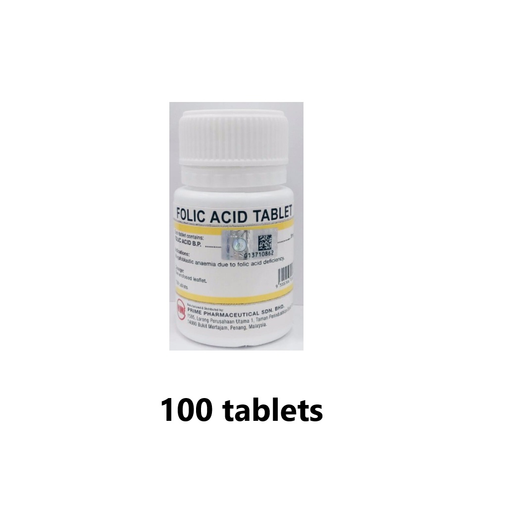 Prime Folic Acid 5mg Tablet (100's) | Shopee Malaysia