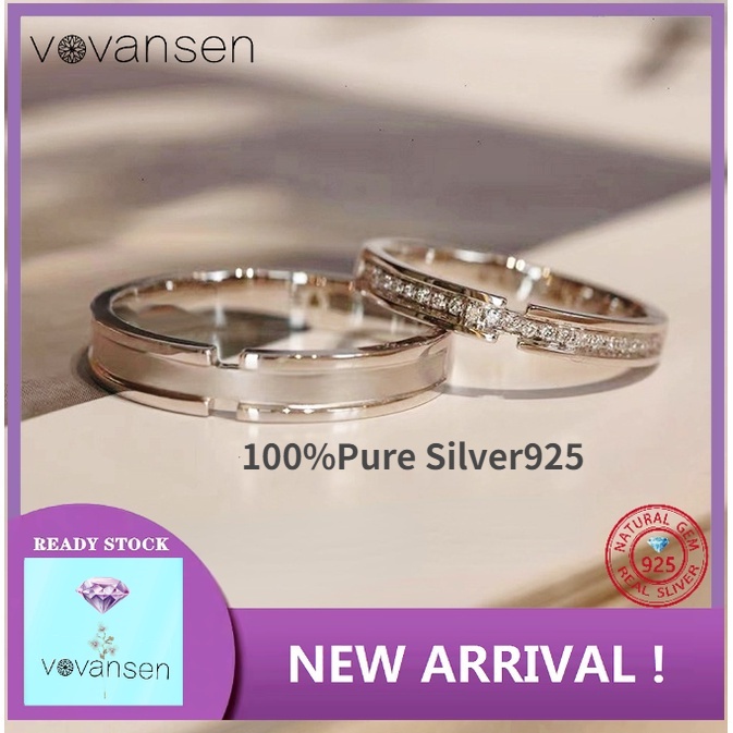 NEW DESIGN! Vovansen 100 s925 silver cincin couple ring diamond rings