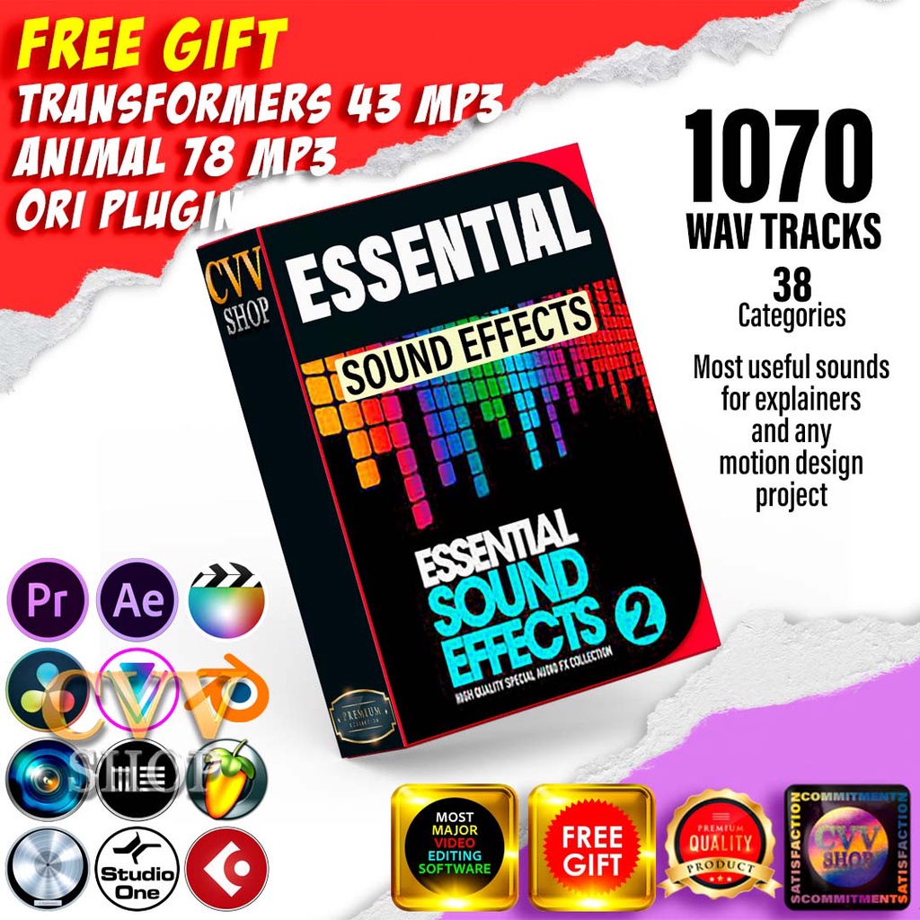 Sound Effects SFX Essential Volume 2 Video Audio Editing For Most Major Softwares Shopee