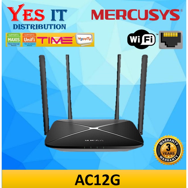 Mercusys Ac12g Dual Band Ac1200 Gigabit 5ghz 2ghz Wireless Wifi Router Shopee Malaysia 9726