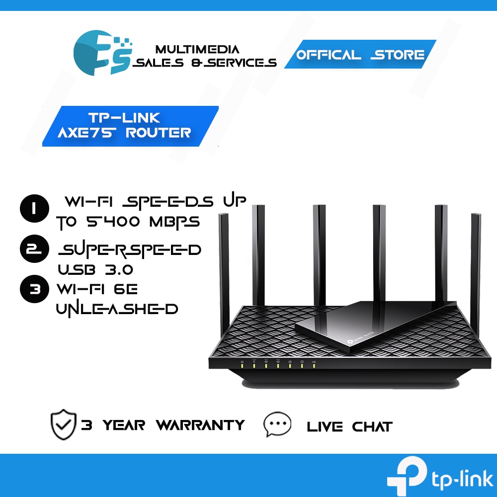 Tp Link Archer Axe75 Axe5400 Tri Band Gigabit Wi Fi 6e Router Free Tp Link Tx55e 11 11