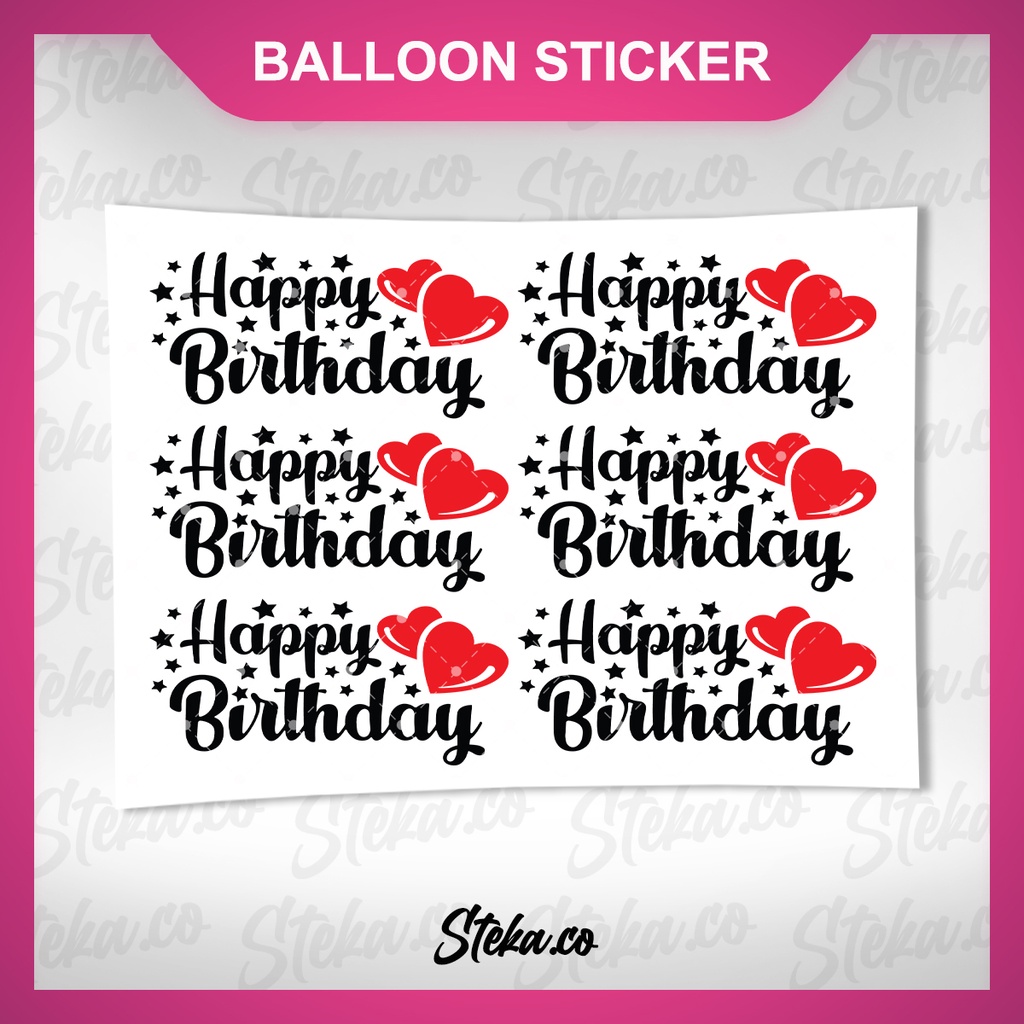 [ 6pcs ] Dalam Saiz A4 / Happy Birthday / Stiker Belon / Balloon ...