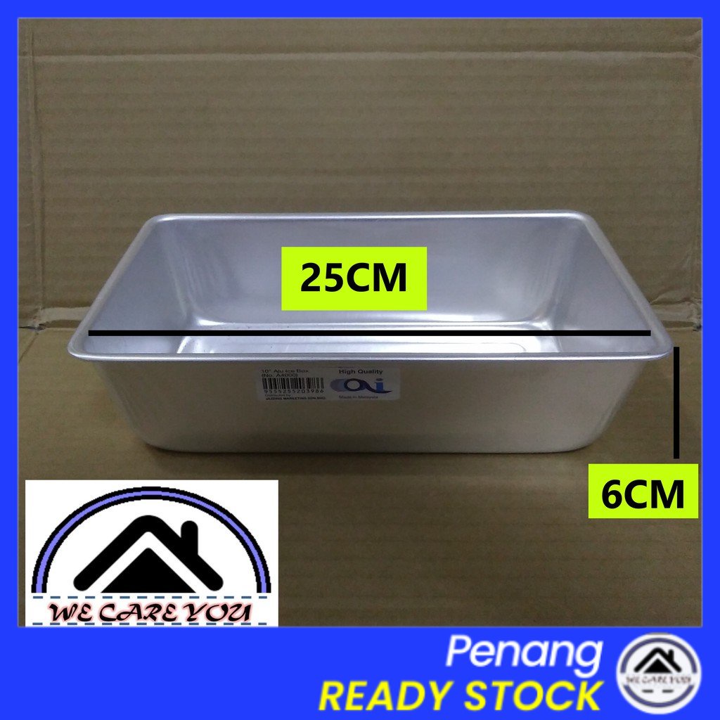 Wecareyou20 10INCH Rectangular Aluminium Bread Loaf Mold Loyang Panjang