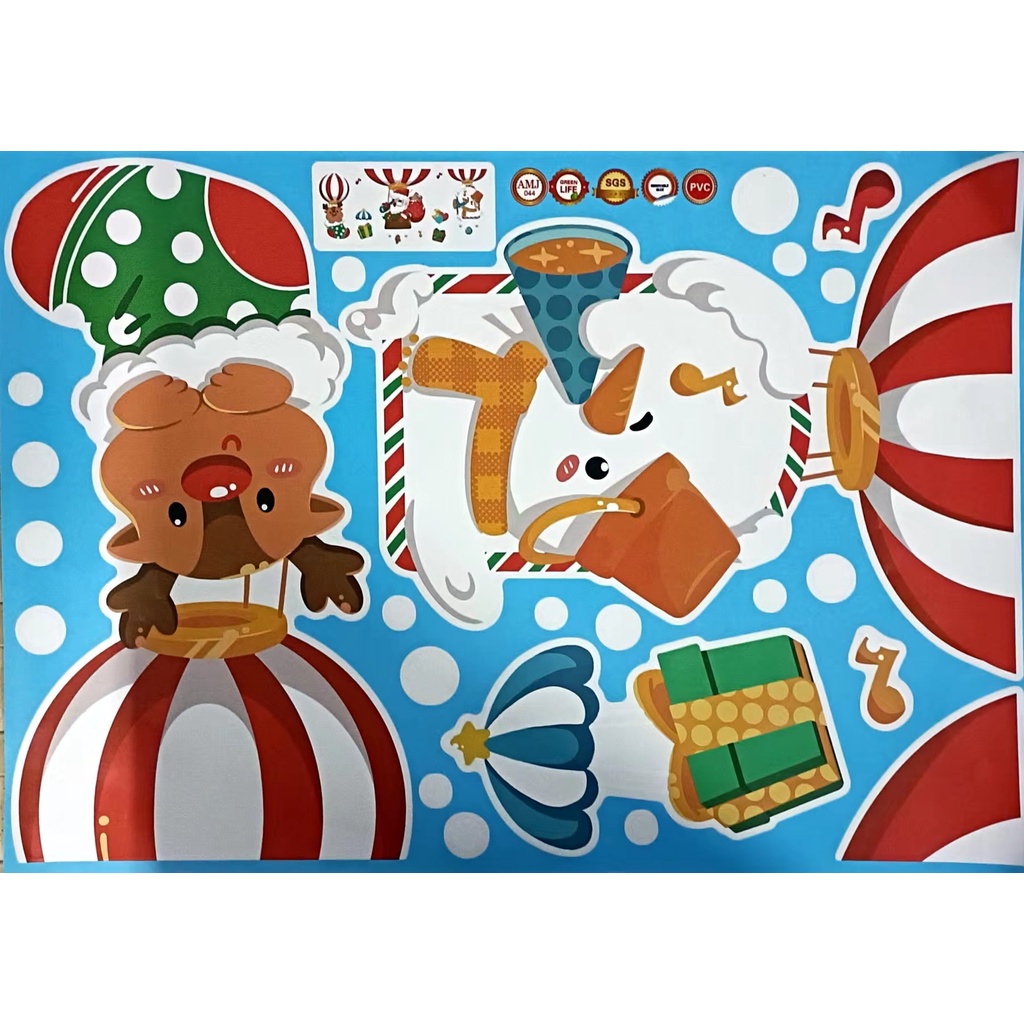 JTS CHRISTMAS WALL STICKER DESIGN SET A and B ( 34.5x48.5 CM ) Shopee