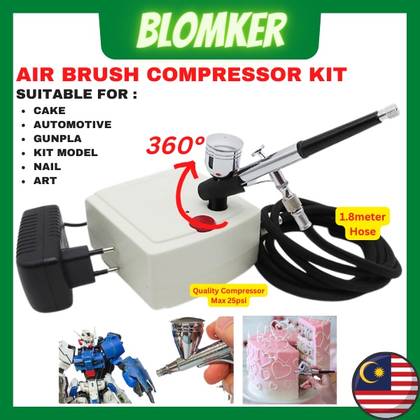 Mini Air Brush Compressor Complete Set Kit for Gunpla Model Art Cake
