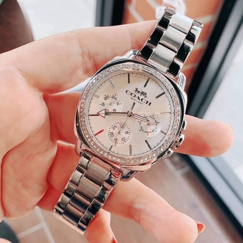 Coach boyfriend watch outlet silver