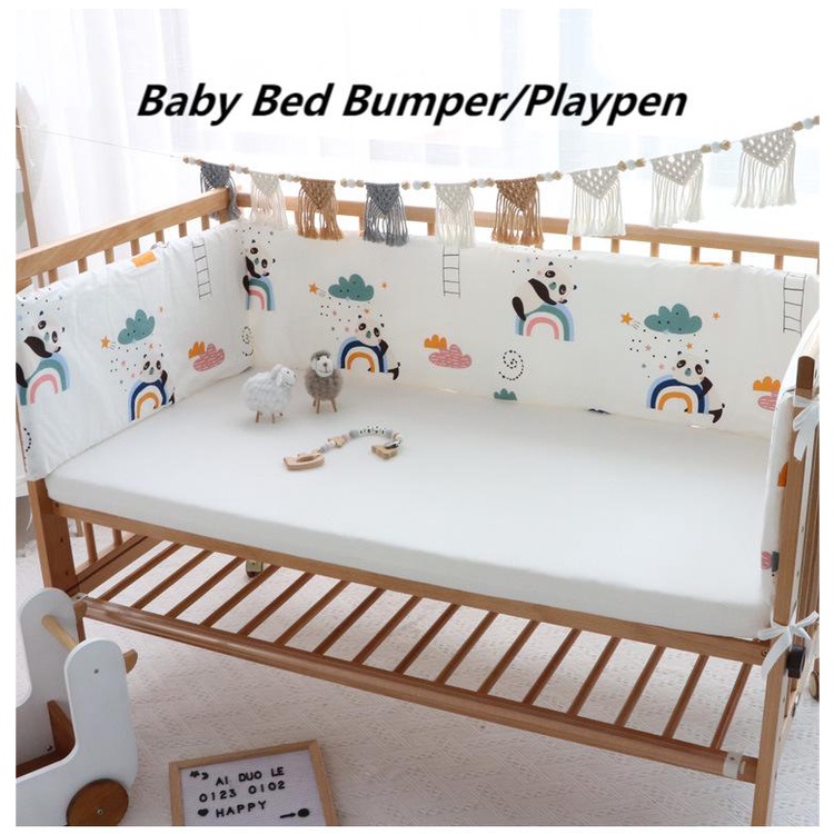240x28cm Pure Cotton Baby crib Bumper Infant Bed Around Protection Baby