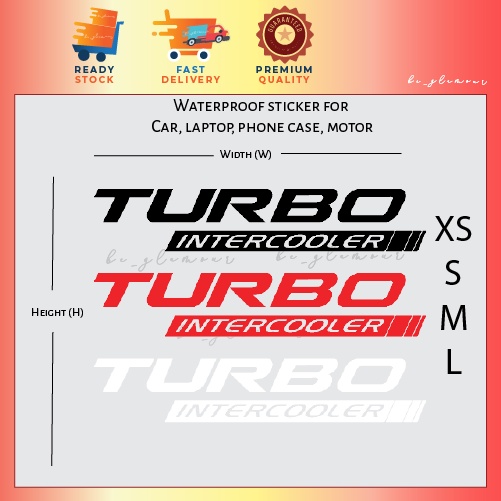 Turbo Intercooler car sticker Reflective 4x4 truck toyota mitsubishi