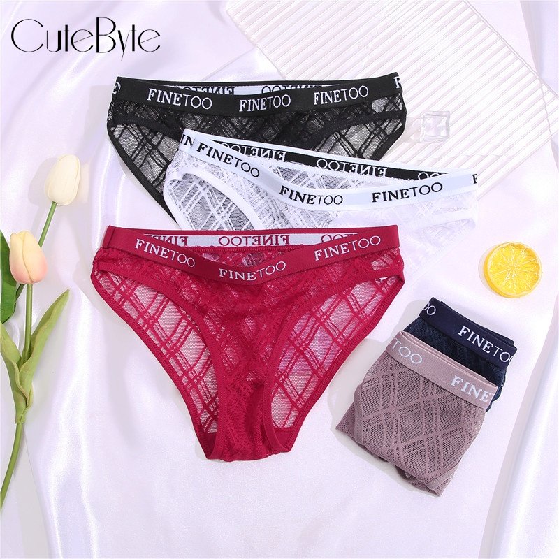 Cheap FINETOO New M-2XL Women Underpants Custom Letter Panties