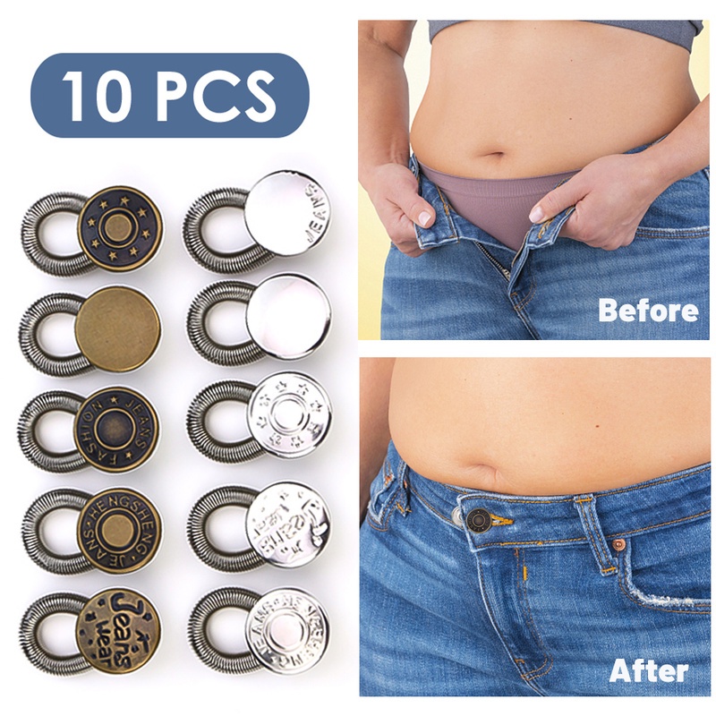 1/5Pcs pants spring button extender jeans sewing free retractable waist ...