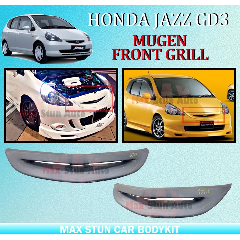 HONDA JAZZ FIT GD3 03-07 MUGEN FRONT GRILL SARUNG MATERIAL FIBER ...