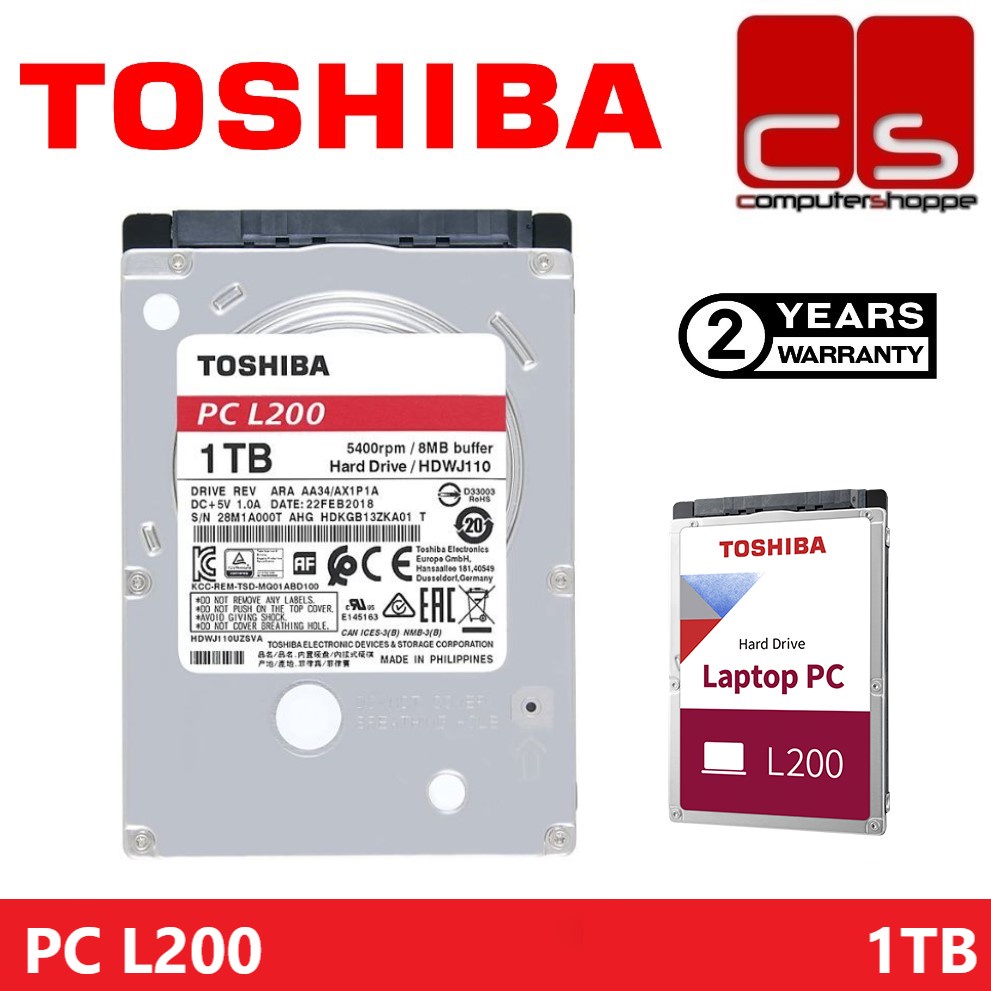 Toshiba Laptop Internal Hard Drive 2.5'' 500GB/1TB (HDWL110) Shopee