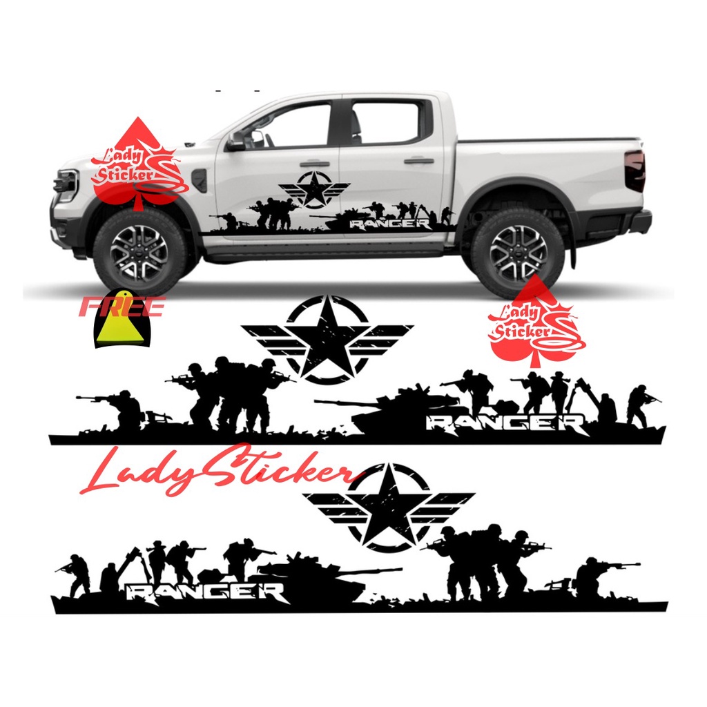 New RANGER CAR STICKER CUTTING NEW FORD RANGER CAR SIDE BODY STICKER ...