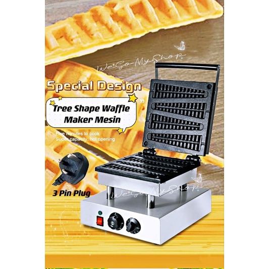 Ready Stock Lowest Price Commercial Electric Tree Shape Waffle Maker