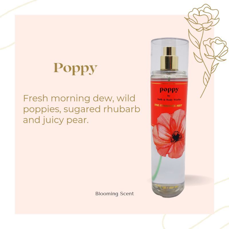 Bath & Body works 2024 Poppy Set X8