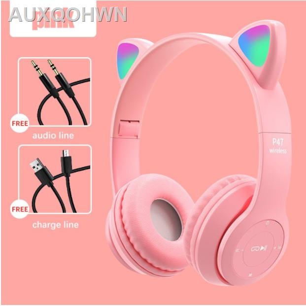 【new Stock】⊕cat Ear Design B39 Wireless Bluetooth Led Headphone Light Wireless Shopee Malaysia 2189