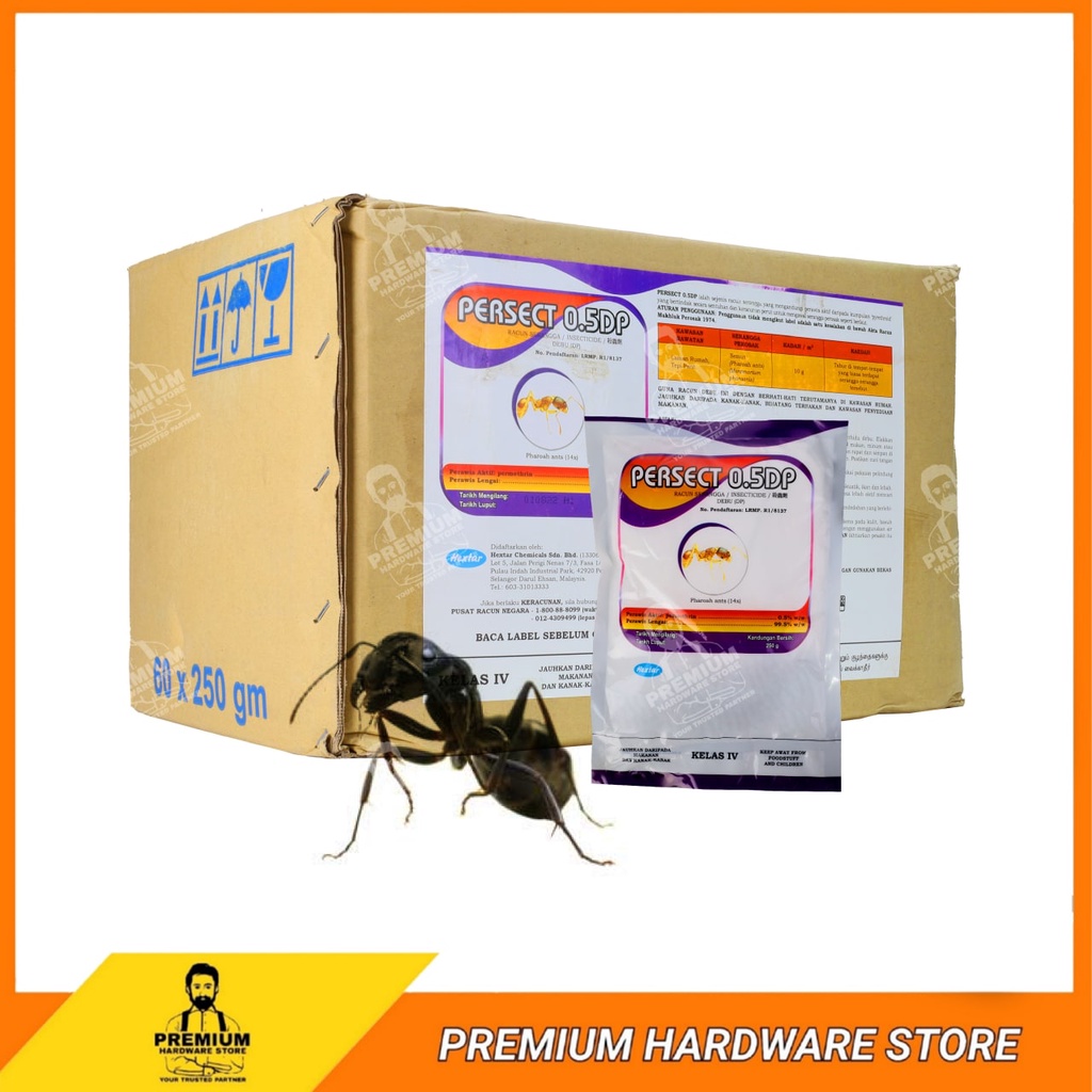 PERSECT 0.5DP 250G (60 Bags/Box) Permethrin 0.5% Ant Killer Ant Bait ...