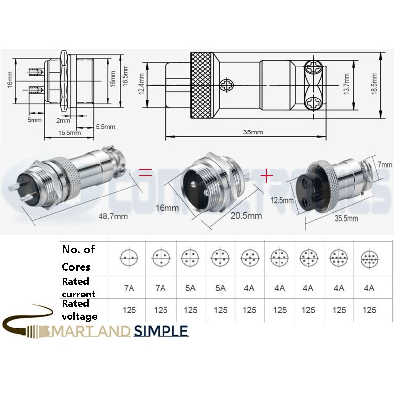 GX16 Aviation plugin connector male and female connectors Shopee