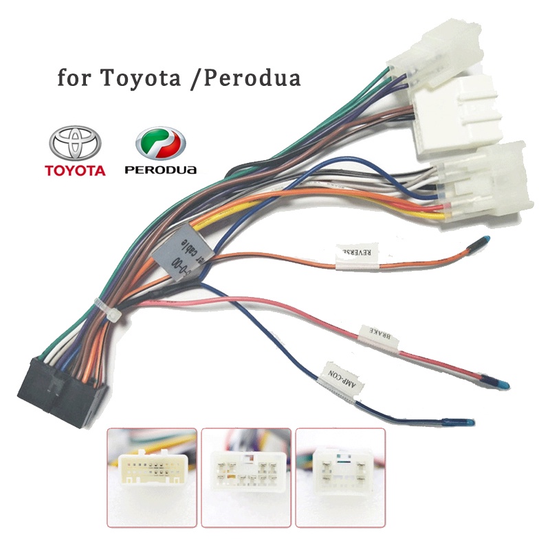 16 PIN Wiring Harness Connector for Toyota Stereo DVD 2DIN Android