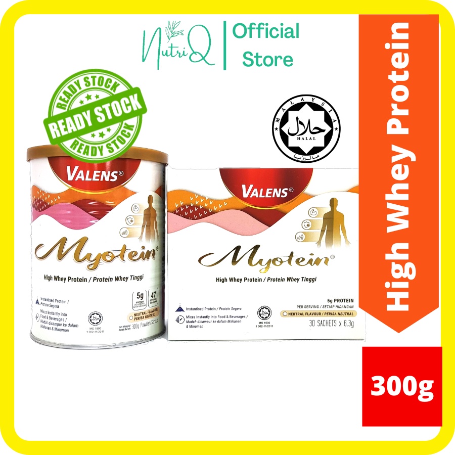 Valens Myotein Concentrate High Whey Protein Powder Milk 300g Halal Exp