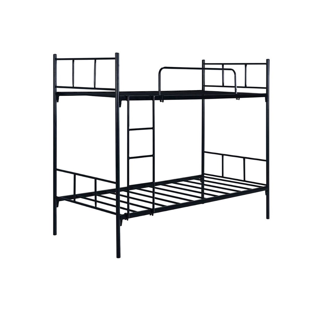 READY STOCK Double Decker Bed Frame Full White Solid Wood Metal / Katil ...