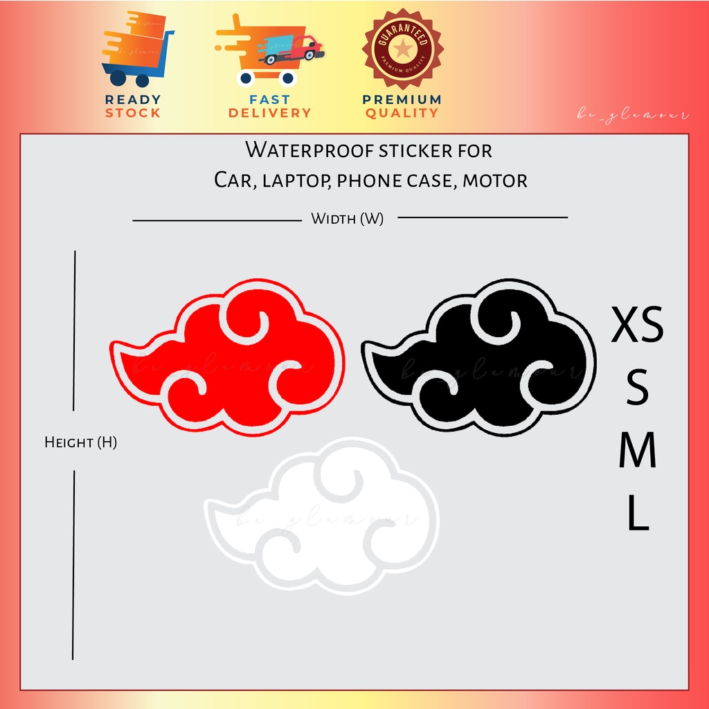 Naruto Akatsuki Logo Sticker Reflective stiker naruto itachi motor