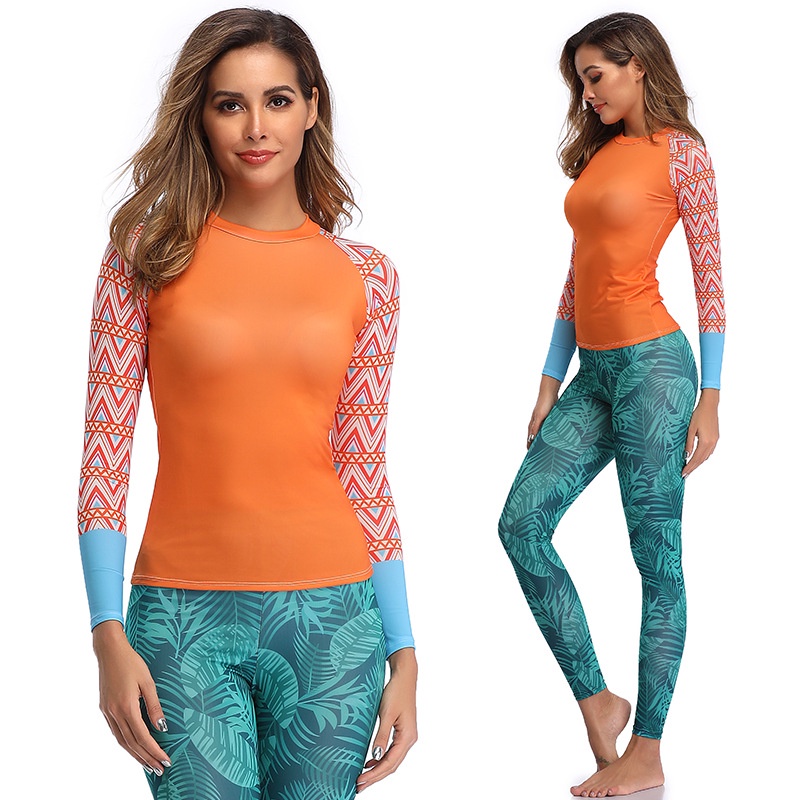 SAILBEE Women's Surfing Snorkeling Swimsuit Set Bathing Suit Long