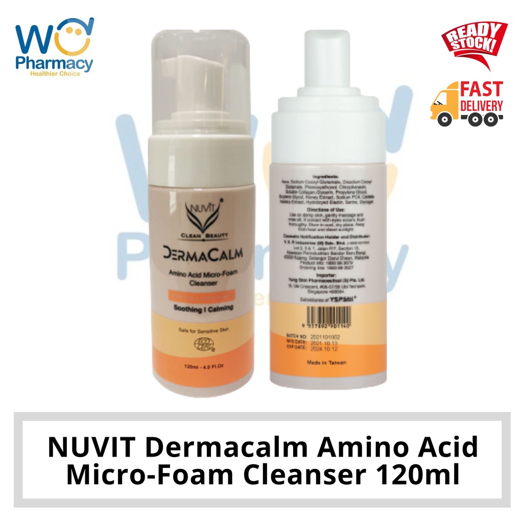 Nuvit Dermacalm Amino Acid Micro-Foam Cleanser 120ml | Shopee Malaysia