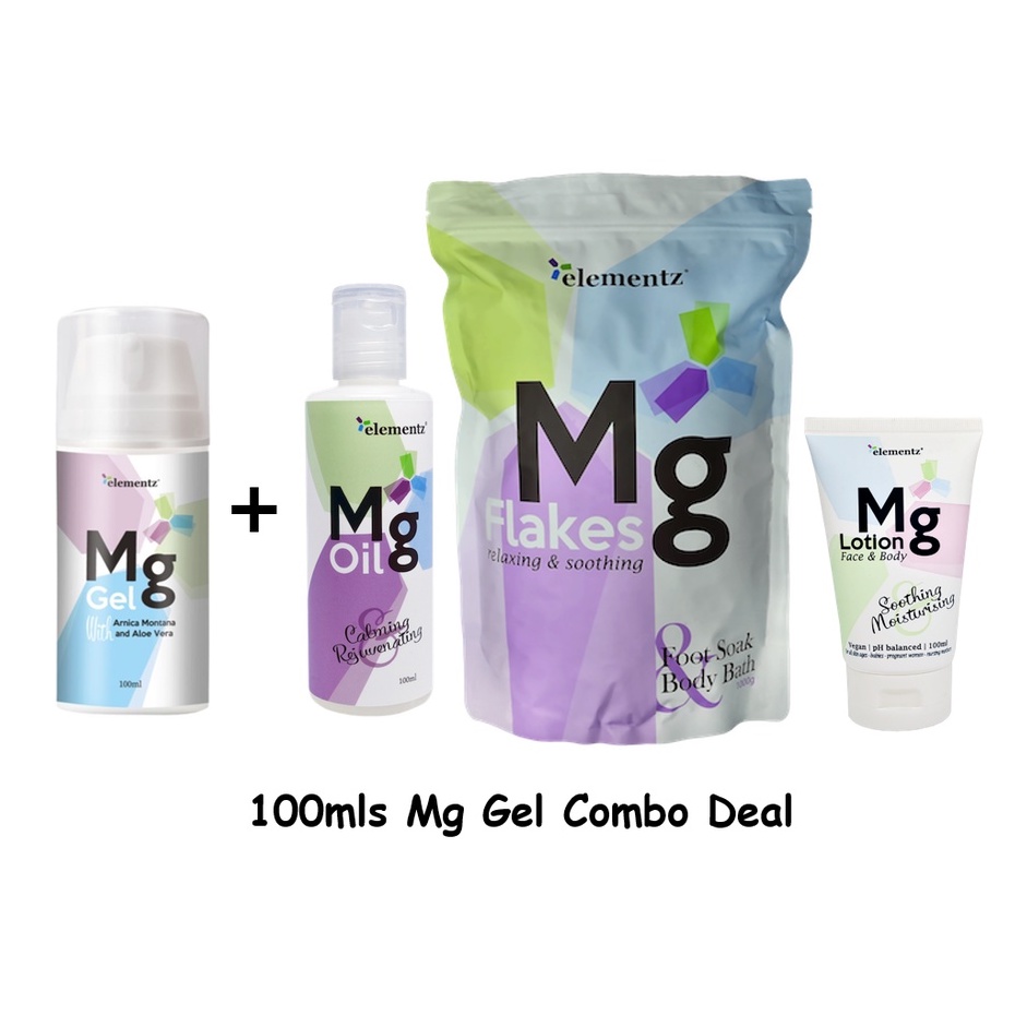 100mls Elementz Magnesium Gel Combo ( with Oil / Flakes / Lotion