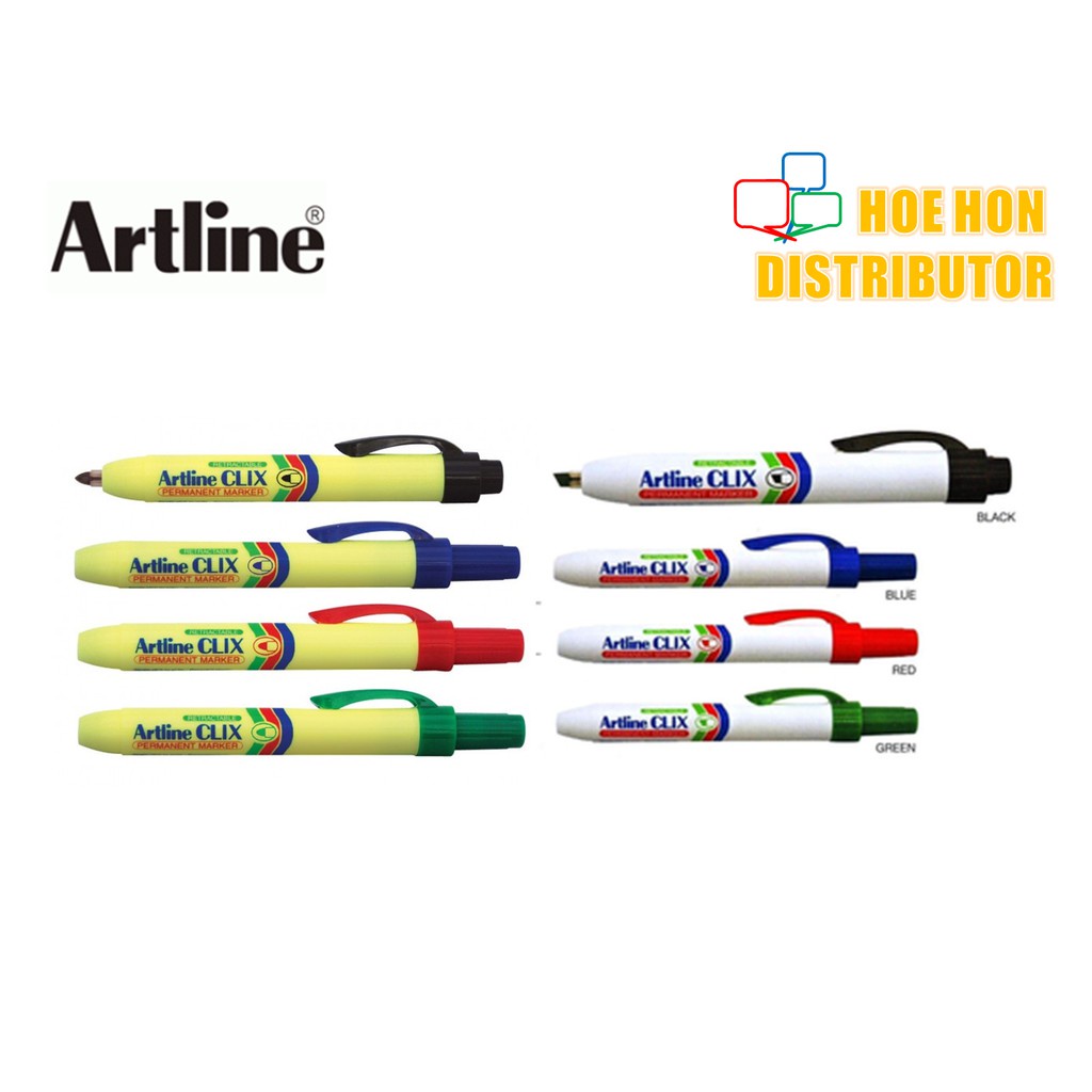 Artline Clix Highlighter / Retractable Permanent Marker 1.5mm EK 73 /