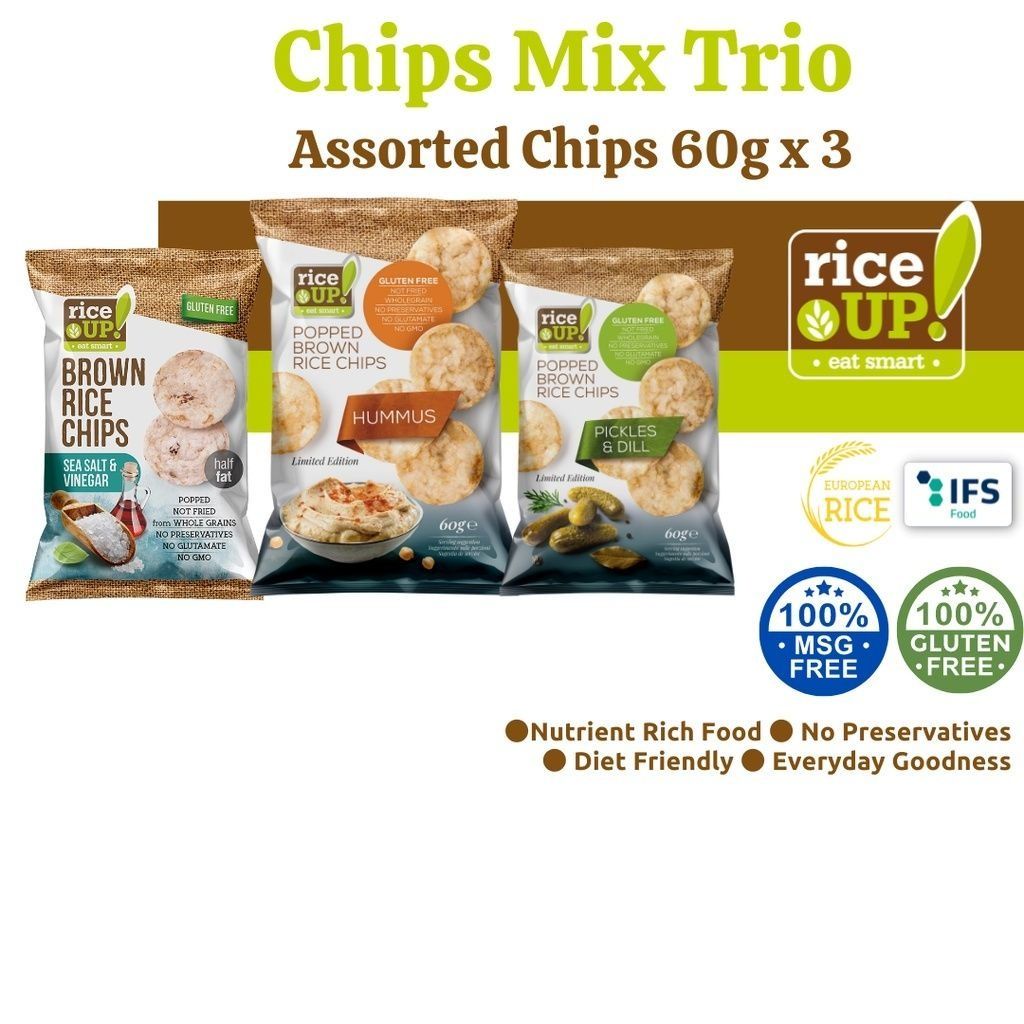 PICKLES & DILL POPPED BROWN RICE CHIPS 60GM