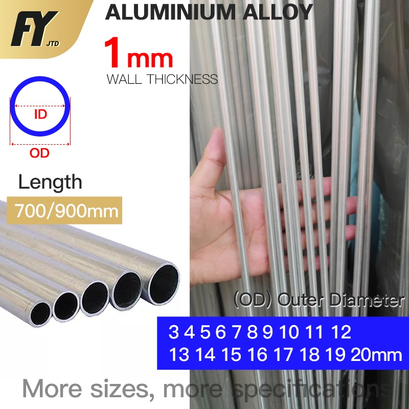 FUYI aluminum tube 1mm wall thickness 700mm 950mm length High Quality