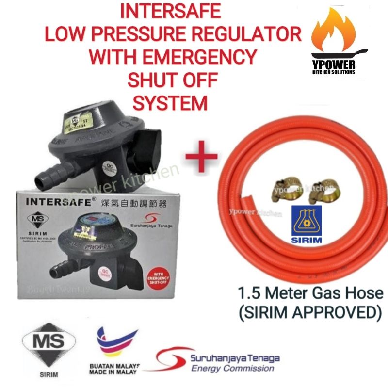 Safety low pressure gas regulator/Intersafe gas regulator with autocut