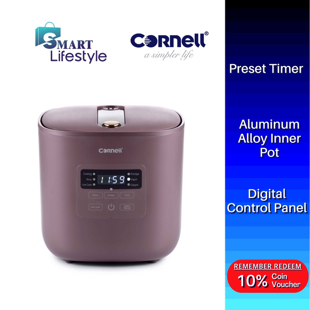 Cornell Low Carb Digital Rice Cooker (0.6L) CRCJP600DX Shopee Malaysia