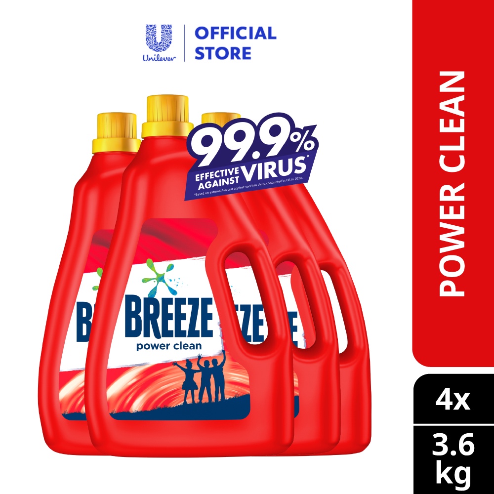 Breeze Detergent Liquid Power Clean (3.6kg x 4) Shopee Malaysia