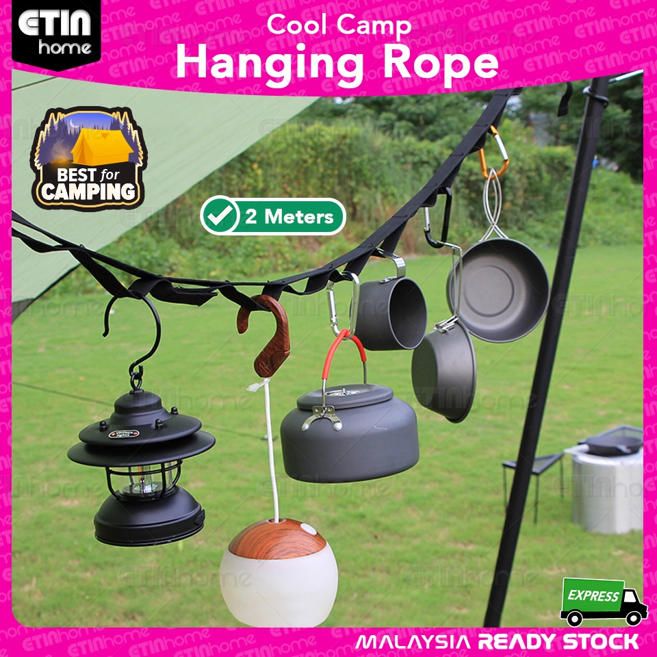 Camping Hanging Rope 2M Lanyard Hanger Strap Clothes Drying Rope ...