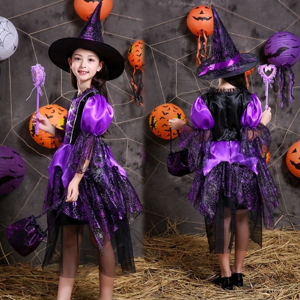 Halloween Children's Costume Girls Princess Pettiskirt Witch Clothes