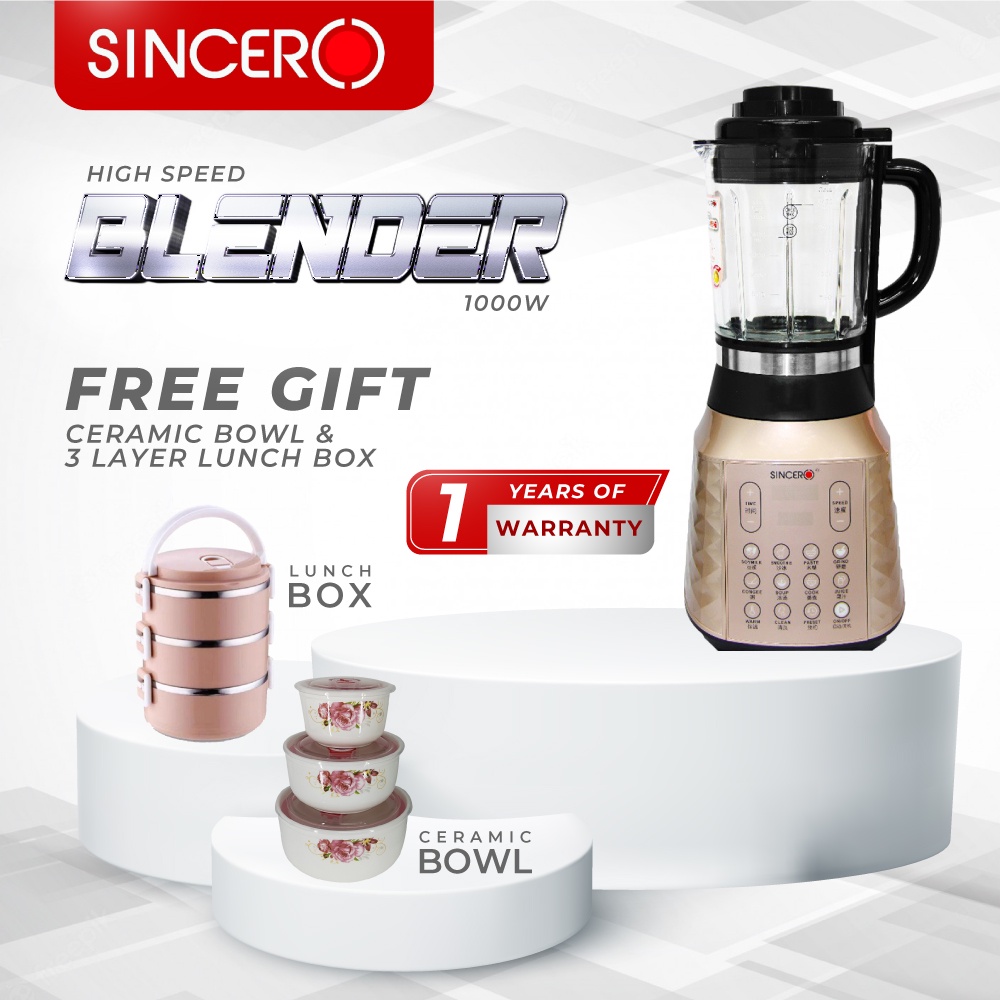 [Kingsman Electrical] SINCERO Blender 1000W 8 blade High Speed Diamond Series All in one Cooking