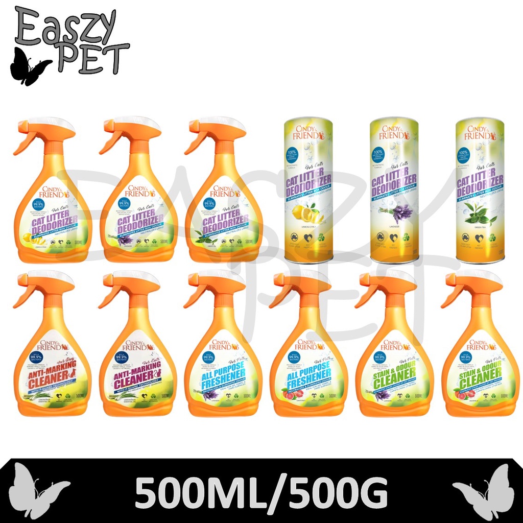 Cindy & Friends Cat Litter Deodorizer Spray & Powder 500ML /Anti
